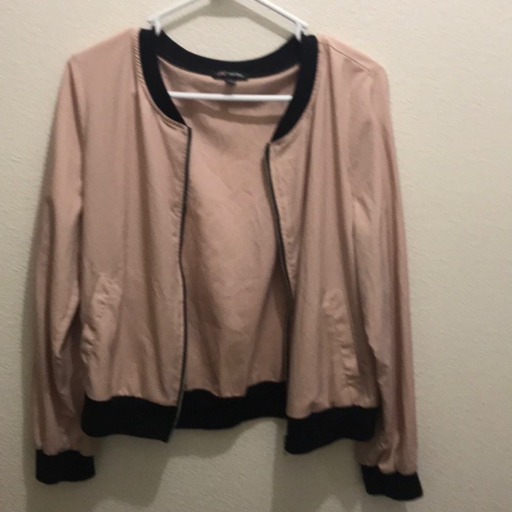 pink and black jacket
